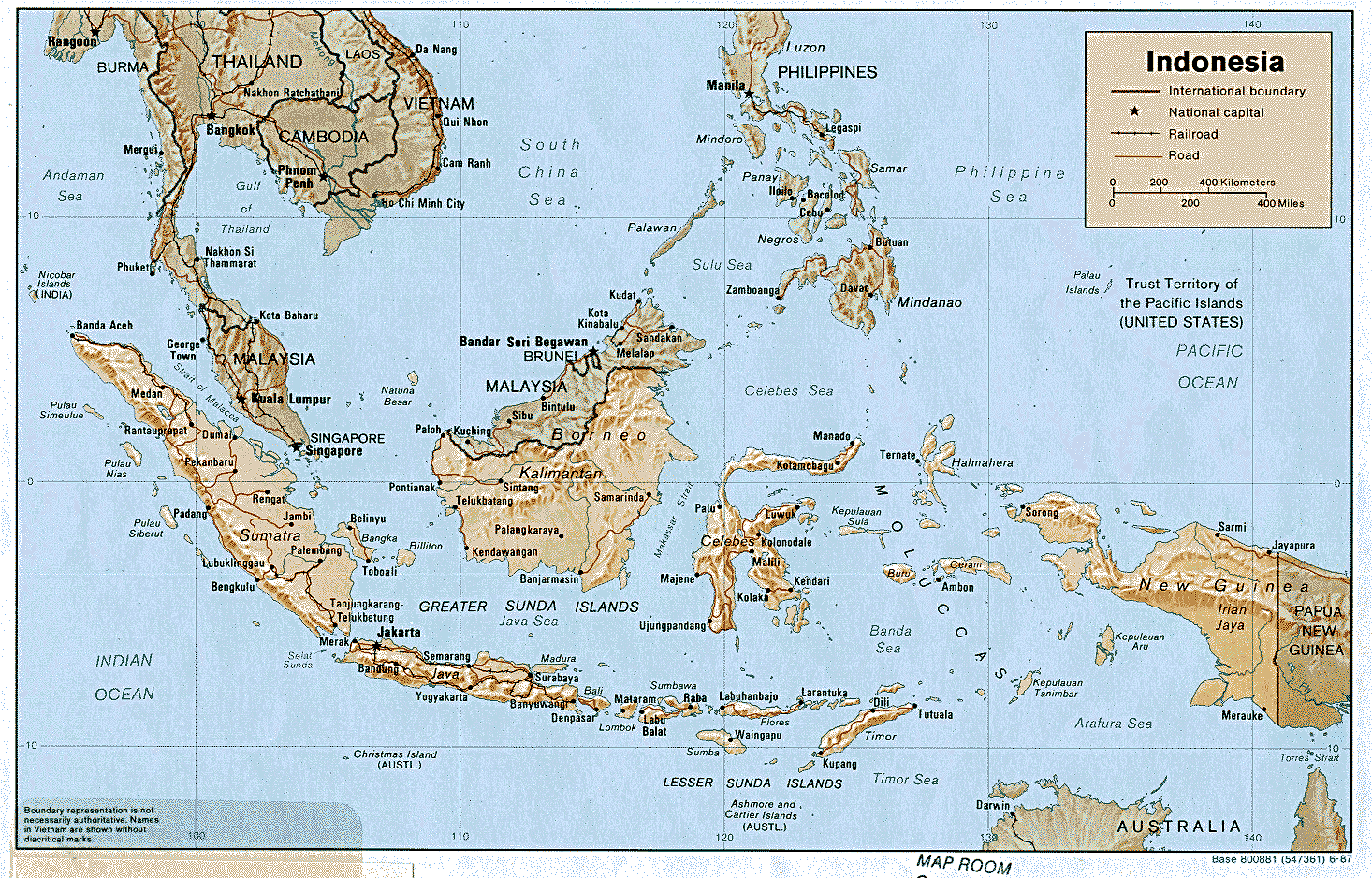 Karte von Indonesien